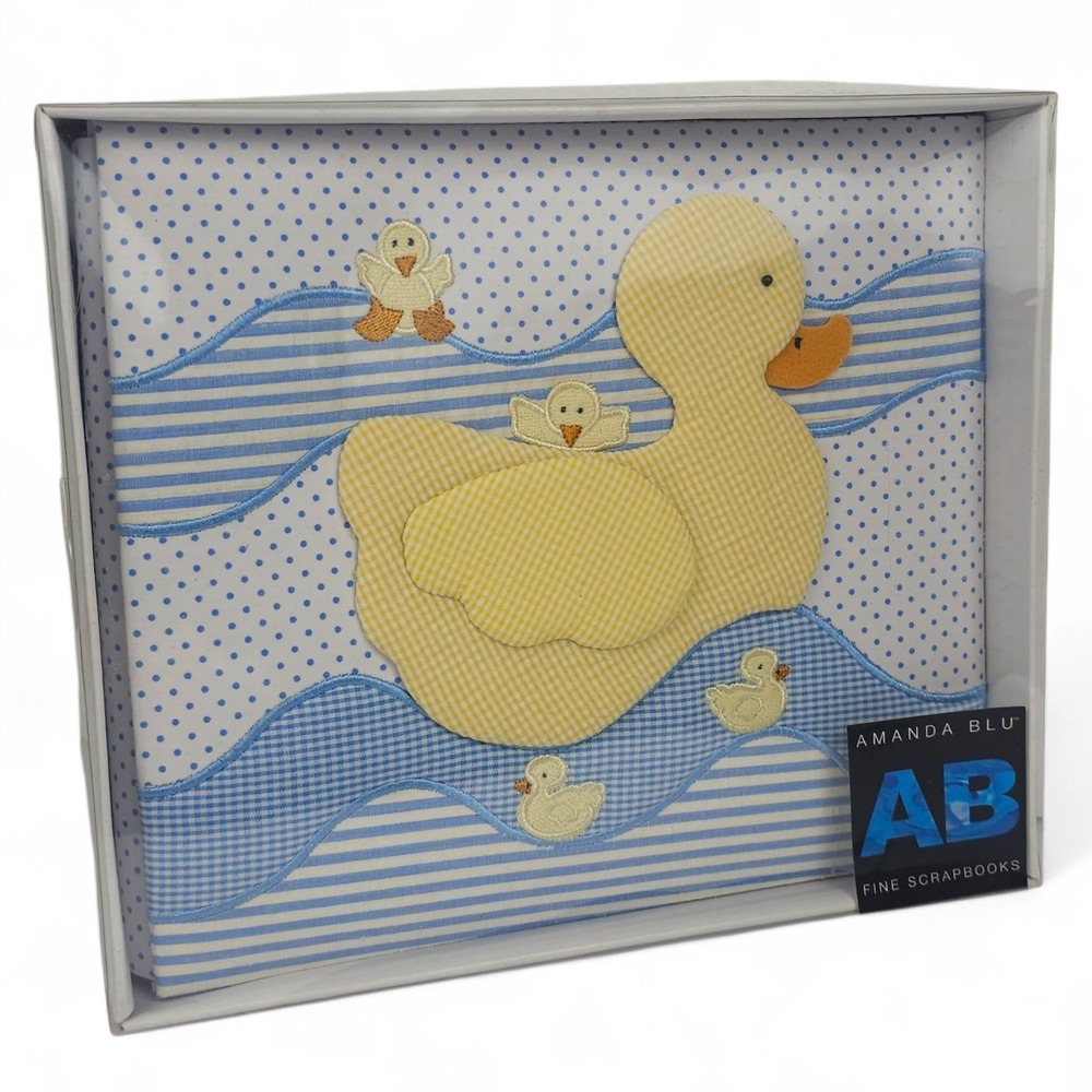 Amanda Blu Just Ducky Blue Baby Boy 8x8 Scrapbook Album Embroidered New 2004